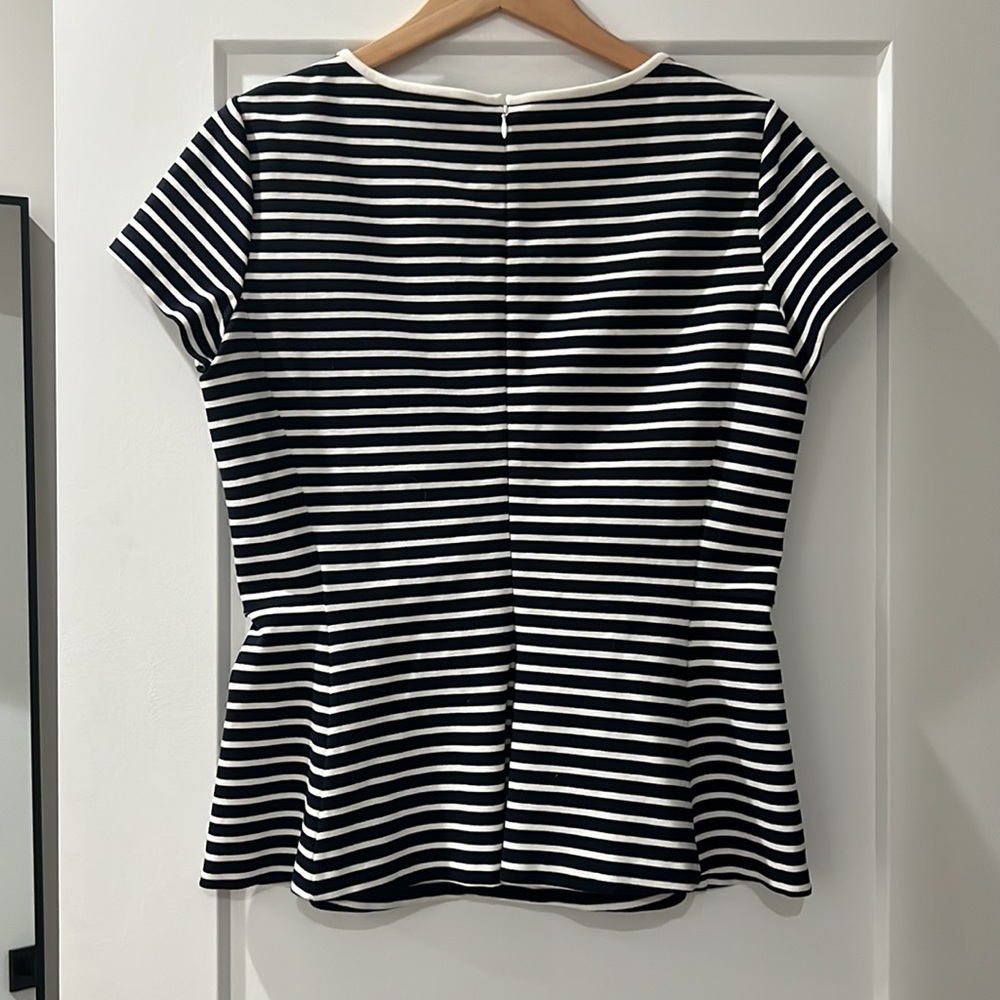 Theory Striped Peplum Top - Picture 5 of 7